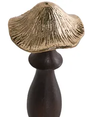Set of 2 Figurines Mushroom DUBLJANI Black/ Gold_1009464