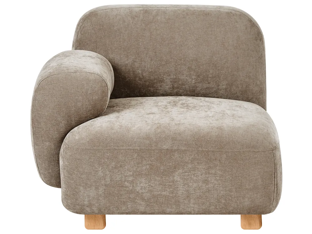 Modular Sofa 3 Seater AMLI with Ottoman Fabric Beige_1070337