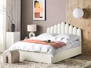 Ottoman Bed VINCENNES Velvet Off-White 160 x 200 cm (EU King Size)_837367
