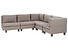 Modular Corner Sofa 5 Seater UNSTAD Fabric Brown Left Hand