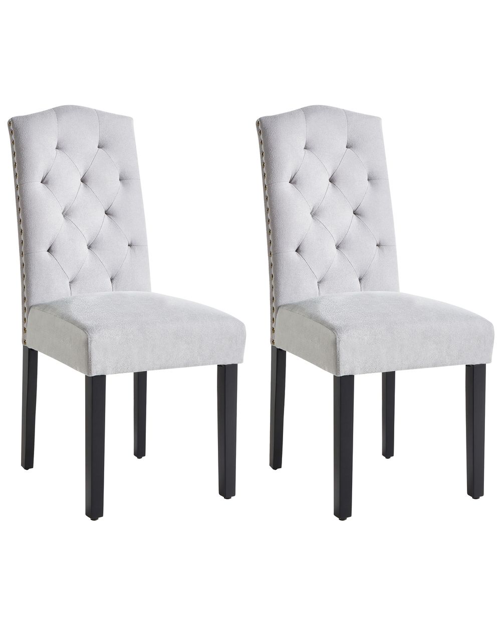 Set of 2 Dining Chairs SHIRLEY Fabric Grey