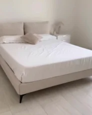 Bed Chenille MELLE 180 x 200 cm (EU Super King) Light Beige_1172252