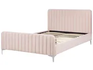 Bed Velvet LUNAN 140 x 200 cm (EU Double) Pastel Pink_803493
