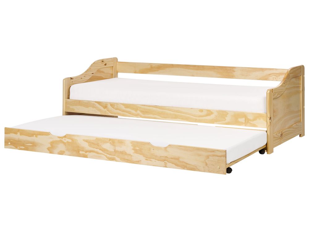 Uttrekksseng Furutre LUNERAY 90 x 200 cm Lysebrun