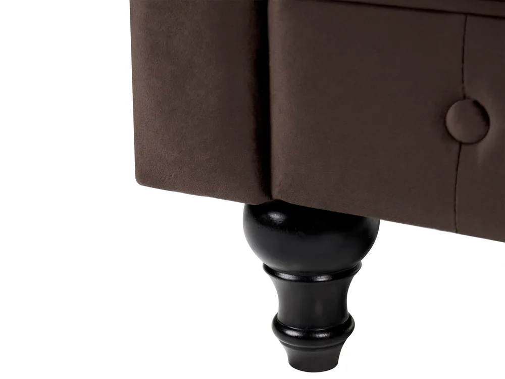Sofa 3 Seater CHESTERFIELD Velvet Dark Brown_1065053