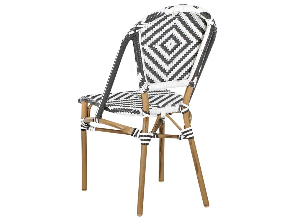 Garden Dining Set 4 Seater RIFREDDO PE Rattan Black/ White_990501
