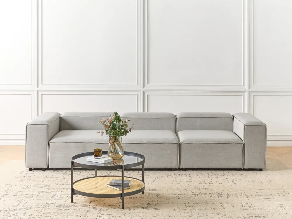 Modular Sofa 3 Seater ARDAL Fabric Light Grey