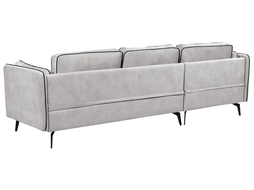 Corner Sofa 3 Seater ALTAN Velvet Light Grey Right Hand_878535