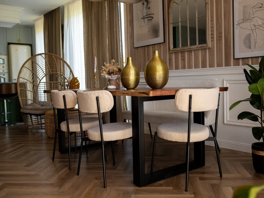 Set of 2 Dining Chairs ALLISON Boucle Light Beige_946526