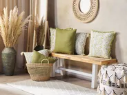 Set of 2 Decorative Cushions FILIX 45 x 45 cm Cotton Green Floral Pattern_1079124