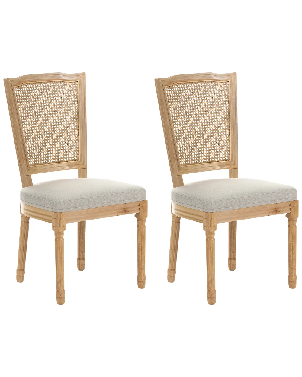 Set of 2 Chairs BONANZA Wood Light Brown/ Beige