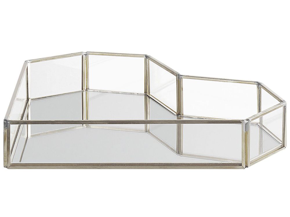 Decorative Tray Heart PONTIVY Glass Silver