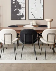 Set of 2 Dining Chairs LUANA Boucle White_873681