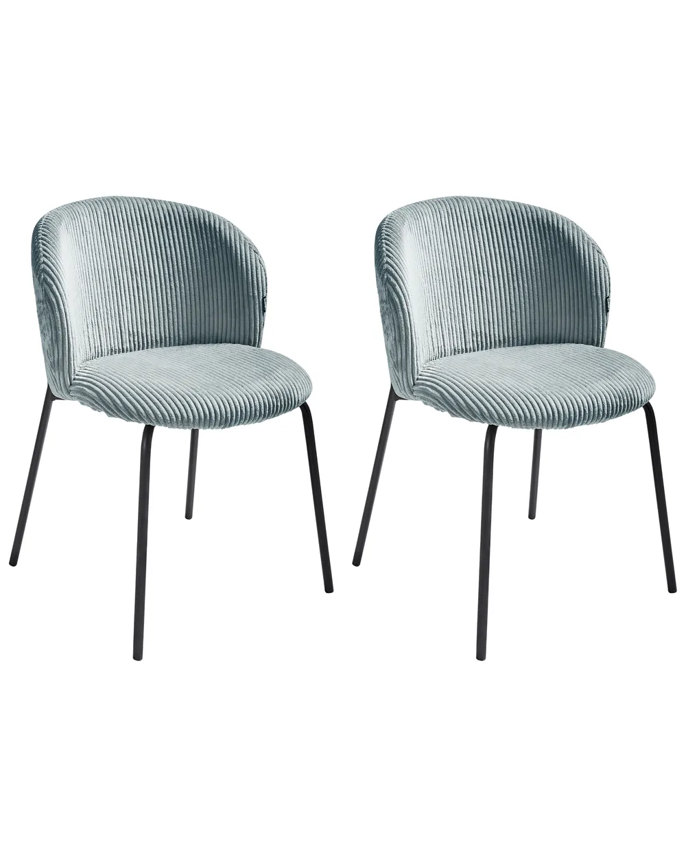 Set of 2 Dining Chairs MILES Corduroy Light Blue_962596