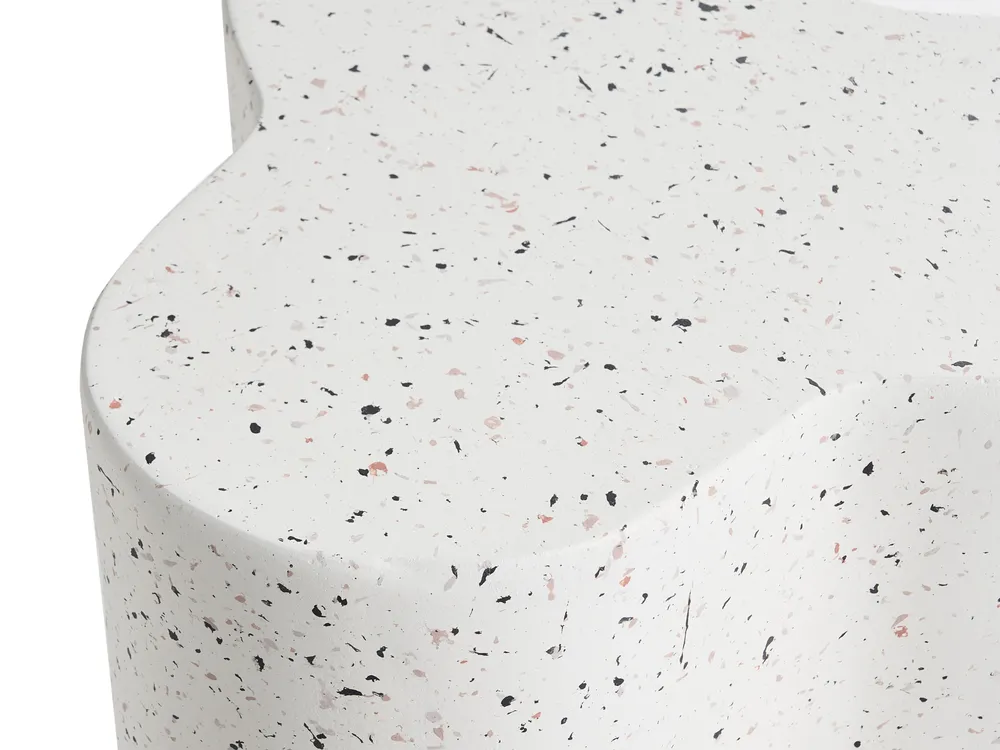 Side Table TELLARO 32 cm 37 cm Terrazzo Effect Off-White_1044209