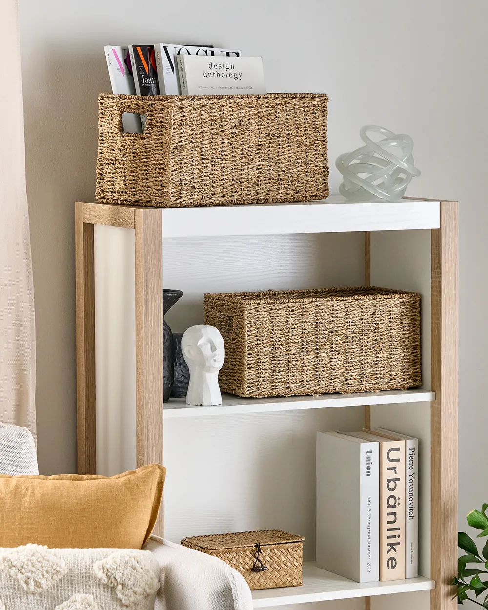 Set of 2 Baskets DONGHA Seagrass Natural