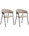 Set med 2 matstolar MARIPOSA Sammet Taupe