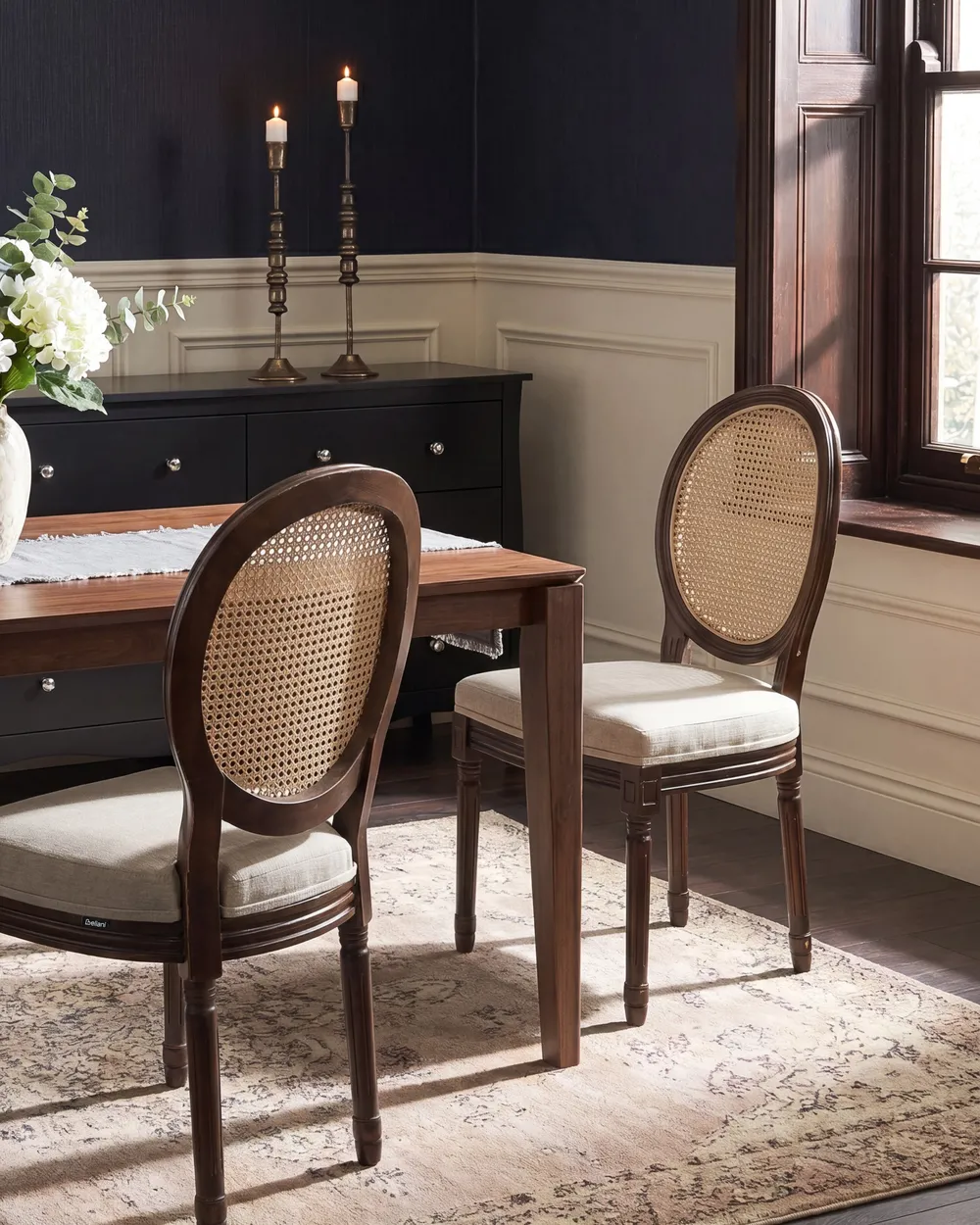 Tuolisetti 2 kpl NIVLOC Puu Tummanruskea/beige_1095724