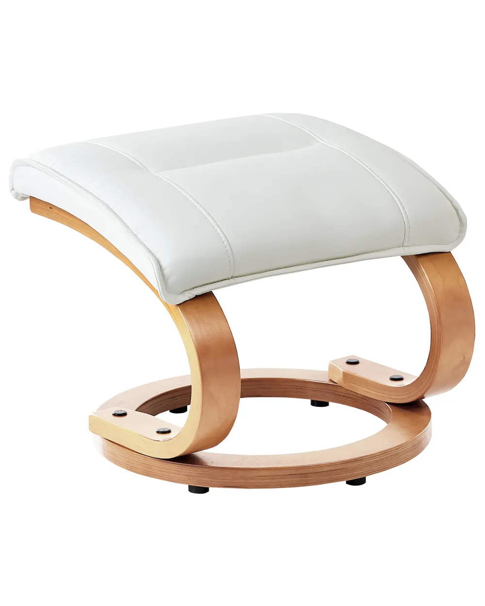 Massage Chair MAJESTIC with Footstool Faux Leather White_697989