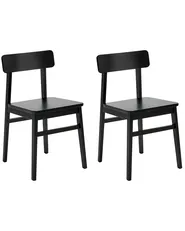 Set med 2 matstolar GORRE Trä Svart_1031566