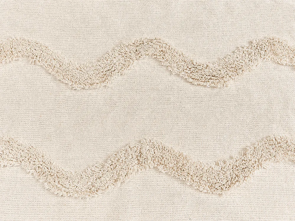 Blanket KHARI Cotton 150 x 200 cm Light Beige_1067486