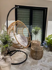 Hanging Chair with Stand ASPIO PE Rattan Natural_825710