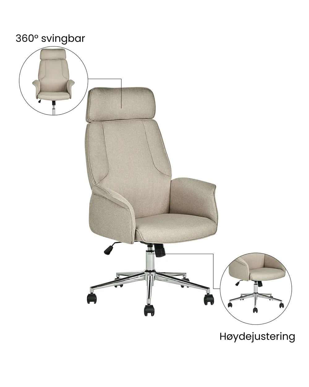 Kontorstol PILOT Beige_1036671