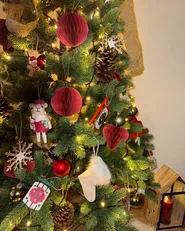Set of 18 Christmas Tree Ornaments SUSA Paper Red_1056422