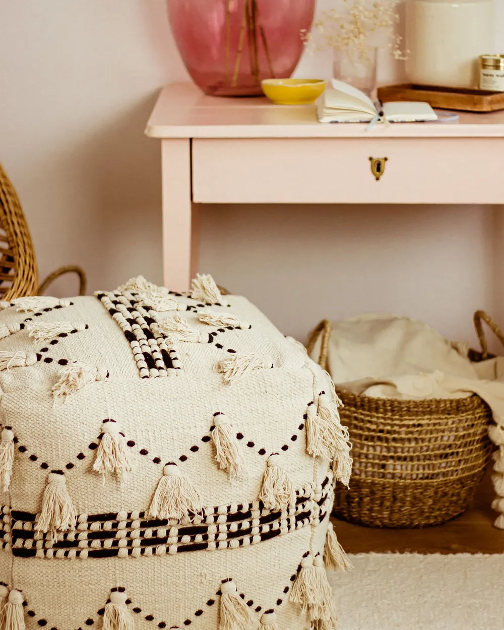 Sittpuff THONDI Bomull Beige_832311