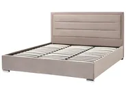 Ottoman Bed ROUEN Velvet Taupe 180 x 200 cm (EU Super King)_843853
