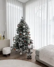 Snöklädd konstgjord julgran BASSIE 120 cm Vit_884964