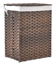 Laundry Basket with Lid MUCUBAJI Fabric Dark Brown 83 L_1063820