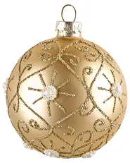 Set med 35 julgranskulor ICEDROP Glas Blå/ guld_1062022
