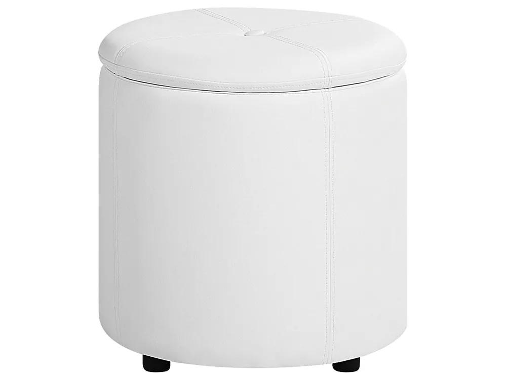 Storage Pouffe MARYLAND Faux Leather White