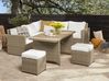 Garden Lounge Set with Table and Ottoman 5 Seater BARDI with Cushions PE Rattan Brown