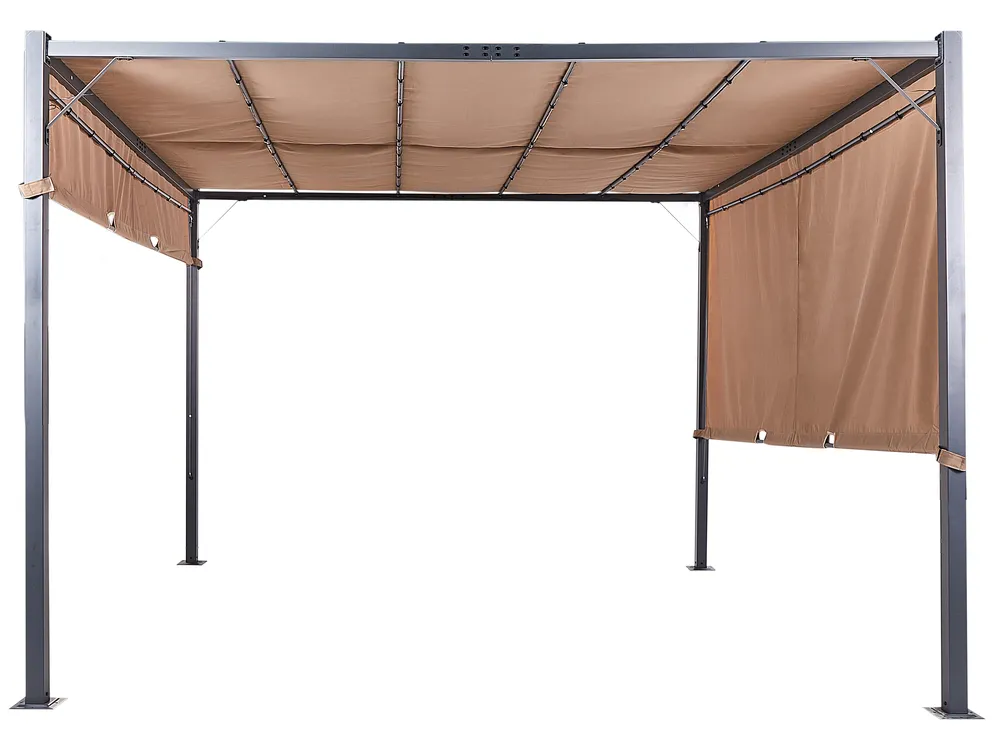 Gazebo LED PARGA 310 cm 310 cm Metal Brown_900876