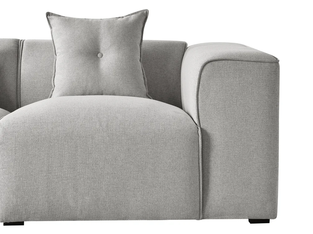 Corner Sofa 3 Seater DOLVA Fabric Light Grey Right Hand_987083