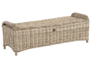 Garden Bench with Cushion SUSUA 150 cm with Ottoman Rattan Natural_957583