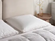 Bed Pillow FELDBERG High 80 x 80 cm Duck Feathers and Down White_1020395