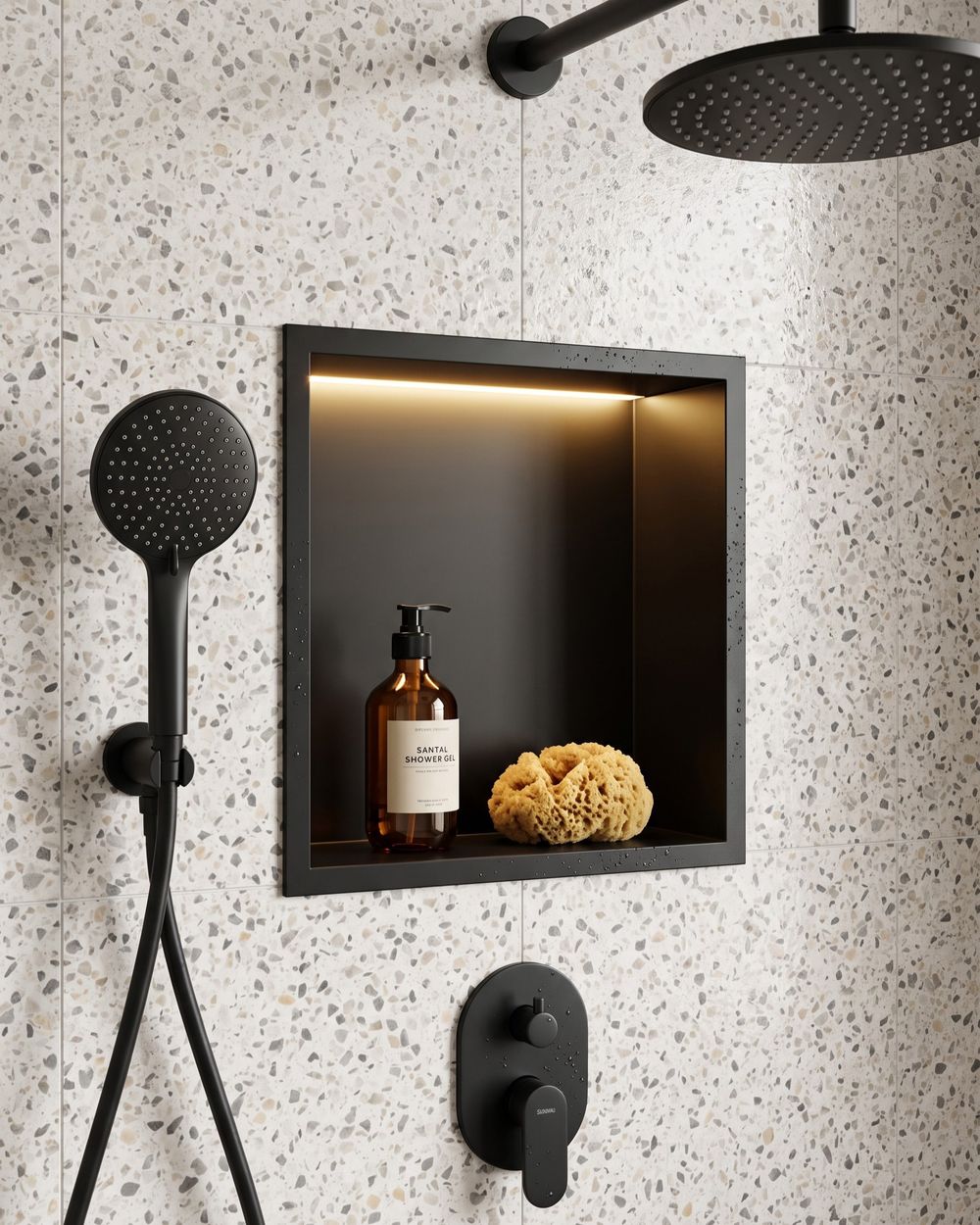 Shower Niche LED ITAIPU Metal Black