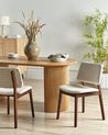 Set of 2 Dining Chairs BLANE Wood Dark Brown/ Beige
