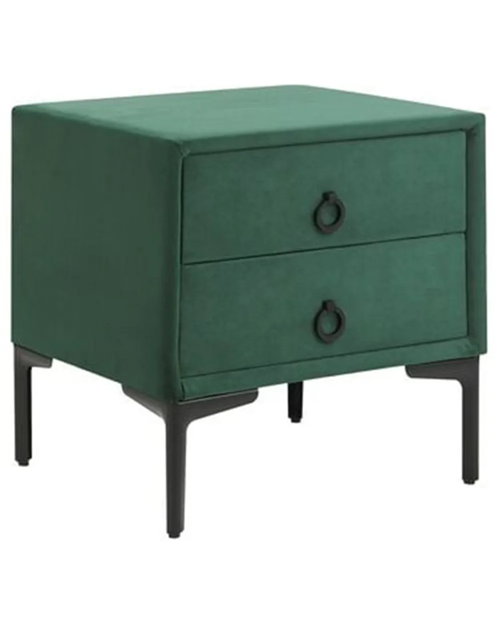 2 Drawer Bedside Table SEZANNE Velvet Dark Green_1183765