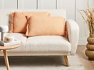 Set of 2 Decorative Cushions TANSY 40 x 60 cm Cotton Orange Solid_1183466