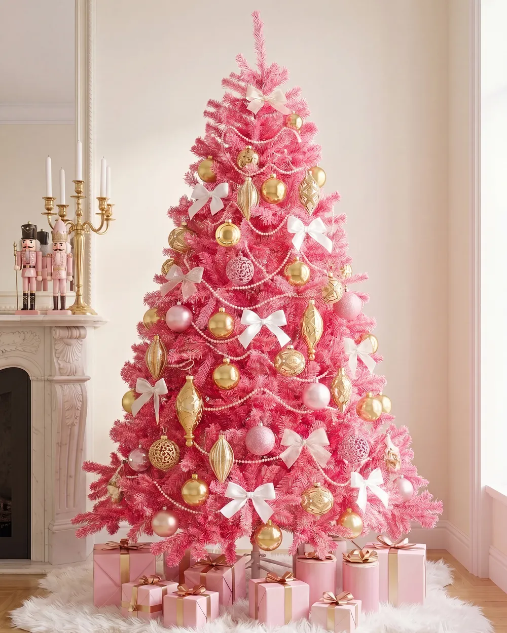 Artificial Christmas Tree FARNHAM 210 cm Pink