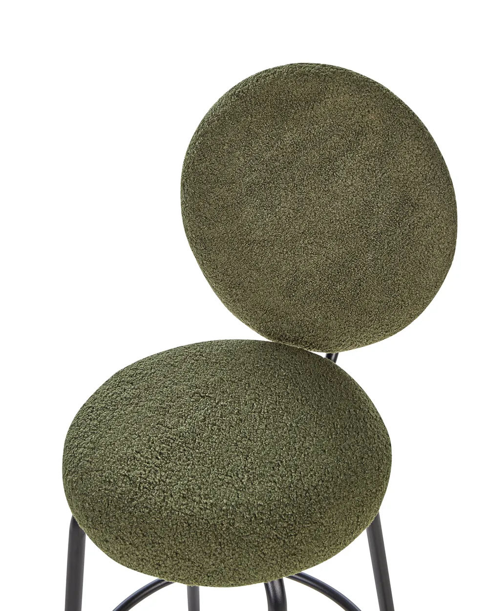 Set of 2 Bar Chairs EMERY Boucle Dark Green_915923