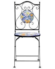 Set of 2 Garden Chairs CORIANO Folding Metal Black_986217