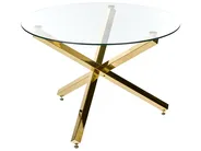 Matbord BUTLER Guld 110 cm 110 cm Härdat glas_1116473