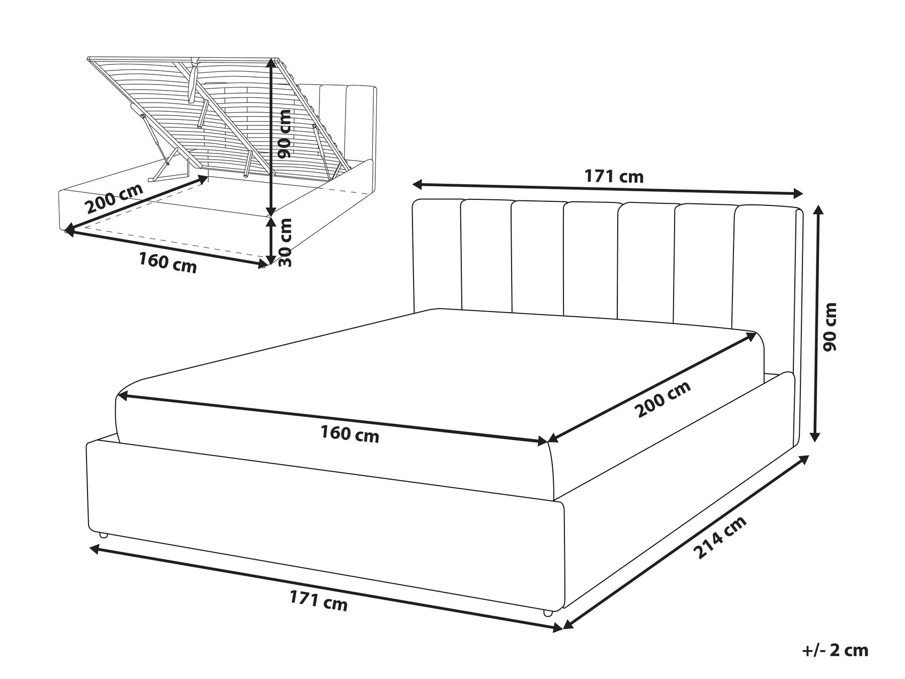 Ottoman Bed DREUX Velvet Light Beige 160 x 200 cm (EU King Size)_1012278