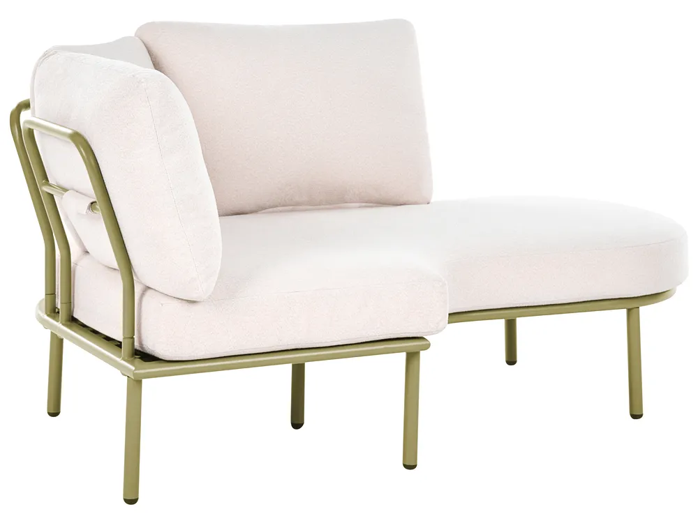 Garden Sofa with Table 4 Seater POLLINA Metal Green_1079013