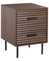 2 Drawer Bedside Table WALGETT Dark Brown